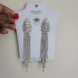 New Eye Candy Los Angeles Sirius Crystal Silver Statement Dangle Earrings